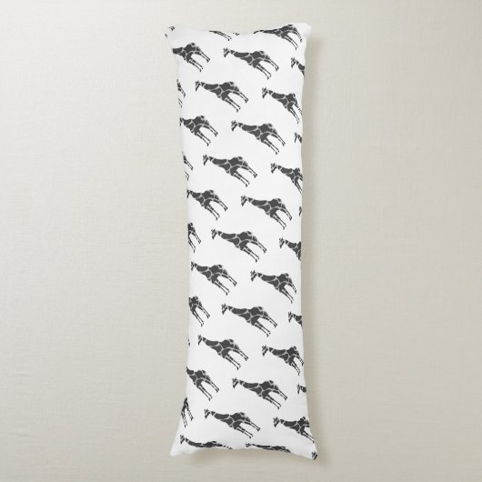 Coussins Longs Giraffe Silhoutte noir et gris (Devant (Vertical))