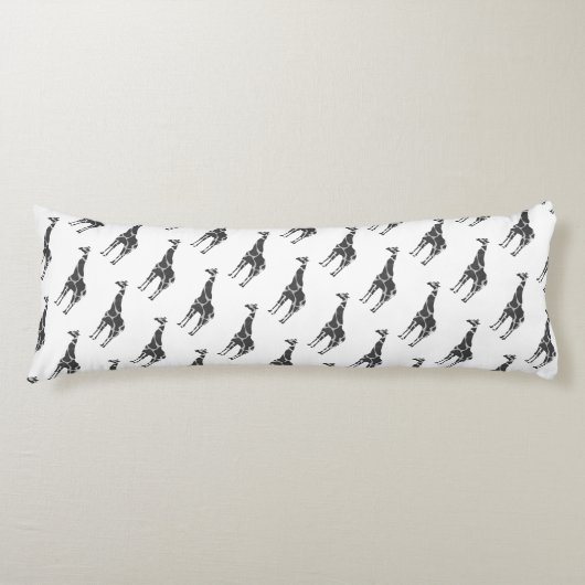 Coussins Longs Giraffe Silhoutte noir et gris (Devant)