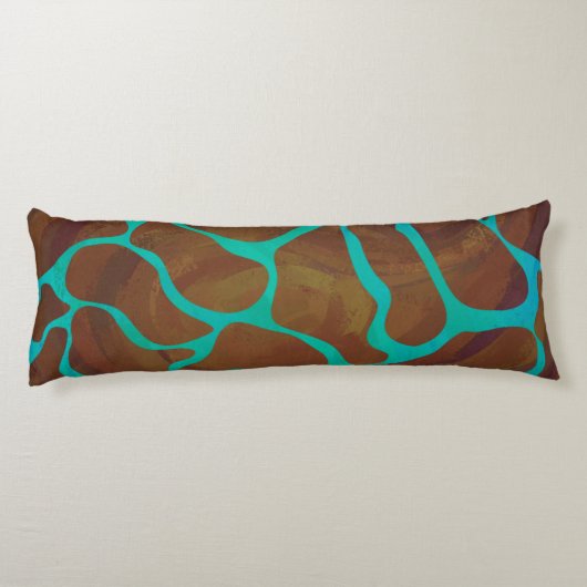 Coussins Longs Giraffe Siloette Brown et Turquoise (Dos)