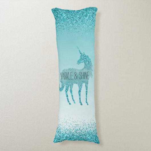 Coussins Longs Girly Glitz Aqua Turquoise Parties scintillant Uni (Devant (Vertical))