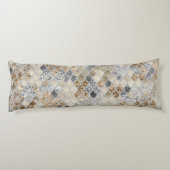 Coussins Longs Glam de sirène gris argenté or #1 (Dos)