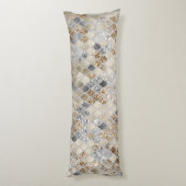 Coussins Longs Glam de sirène gris argenté or #1 (Dos (Vertical))