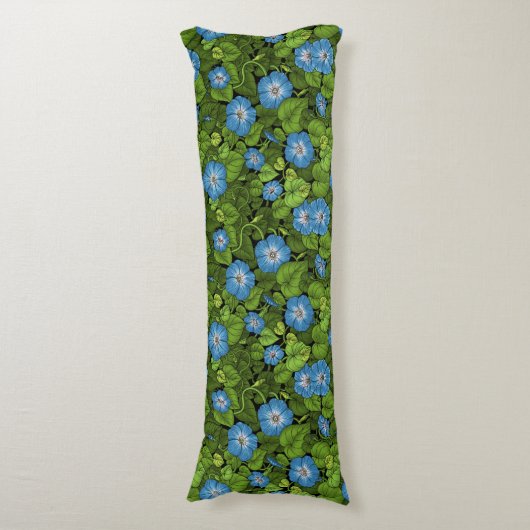 Coussins Longs Gloire du matin en bleu et vert (Devant (Vertical))