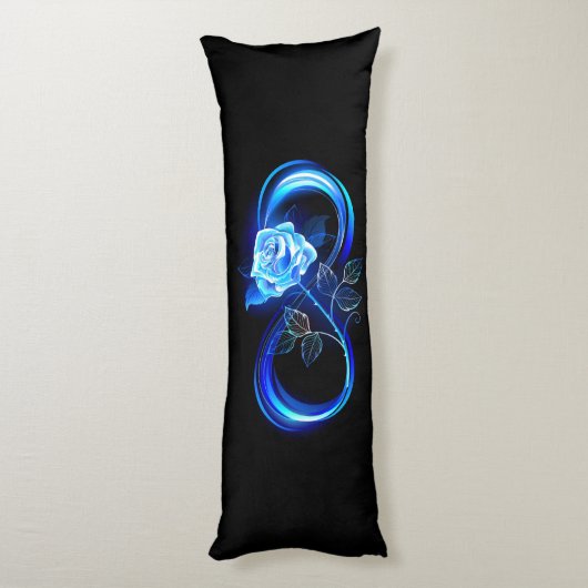 Coussins Longs Glowing infinity with blue rose (Dos (Vertical))