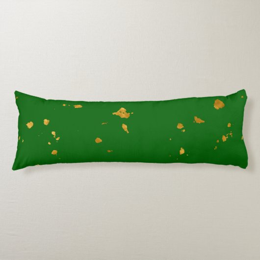 Coussins Longs Gold Flakes sur Emerald Green (Devant)