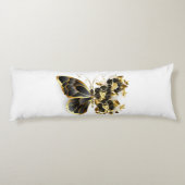 Coussins Longs Gold flower Butterfly with Black Orchid (Dos)