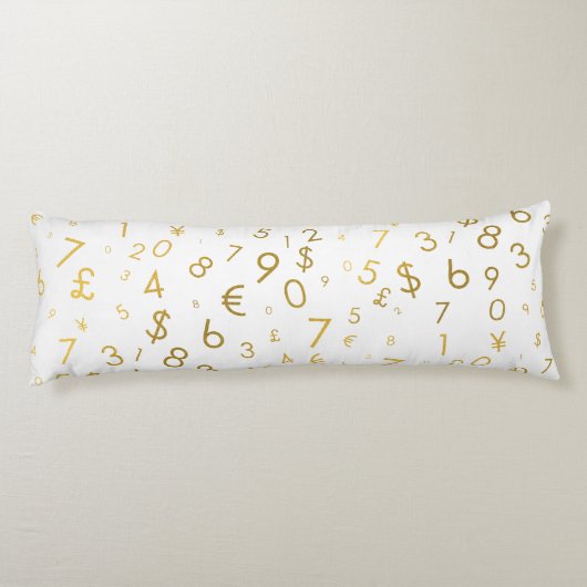 Coussins Longs Gold Luxury Numéros & Devise Symboles Motif (Dos)