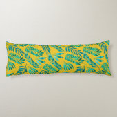 Coussins Longs Gold Turquoise Foliage Feuilles Chic Lit élégant (Dos)