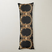 Coussins Longs Golden Floral Ornate Body Pillow (Dos (Vertical))
