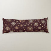 Coussins Longs Golden Frost : Festive Snowflake Wonderland (Dos)