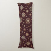 Coussins Longs Golden Frost : Festive Snowflake Wonderland (Devant (Vertical))