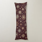 Coussins Longs Golden Frost : Festive Snowflake Wonderland (Dos (Vertical))