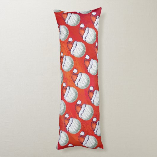 Coussins Longs Golf Ball Noël Casquettes sur Vert (Dos (Vertical))