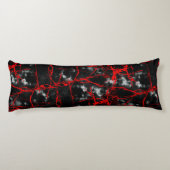 Coussins Longs Goth nocturne d'horreur - Noir et Blanc, Rouge (Dos)