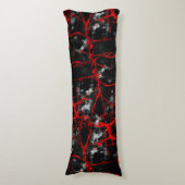 Coussins Longs Goth nocturne d'horreur - Noir et Blanc, Rouge (Devant (Vertical))