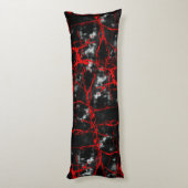 Coussins Longs Goth nocturne d'horreur - Noir et Blanc, Rouge (Dos (Vertical))