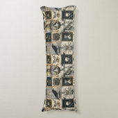 Coussins Longs Gothique floral crâne et Motif corbeau (Devant (Vertical))