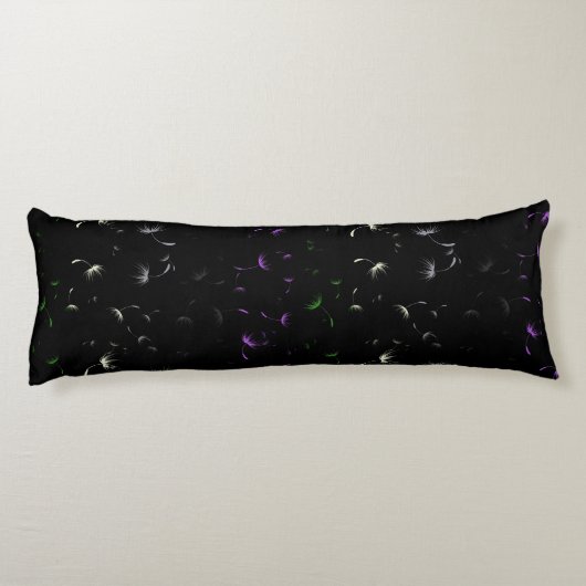 Coussins Longs Graines de Dandelion tombées Genderqueer Pride (Dos)