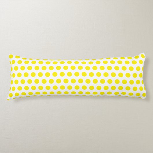 Coussins Longs Grand Cool couleur blanc Pois jaune (Devant)