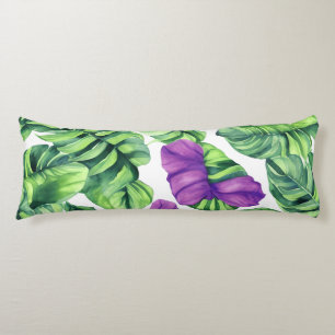 Coussins Longs Grand Motif Plante Tropical Violet