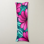 Coussins Longs Grand Motif rose vif (Devant (Vertical))