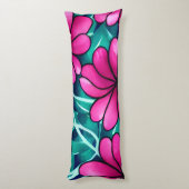 Coussins Longs Grand Motif rose vif (Dos (Vertical))