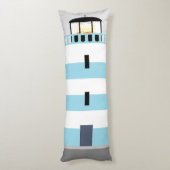 Coussins Longs Grand phare bleu et blanc (Dos (Vertical))