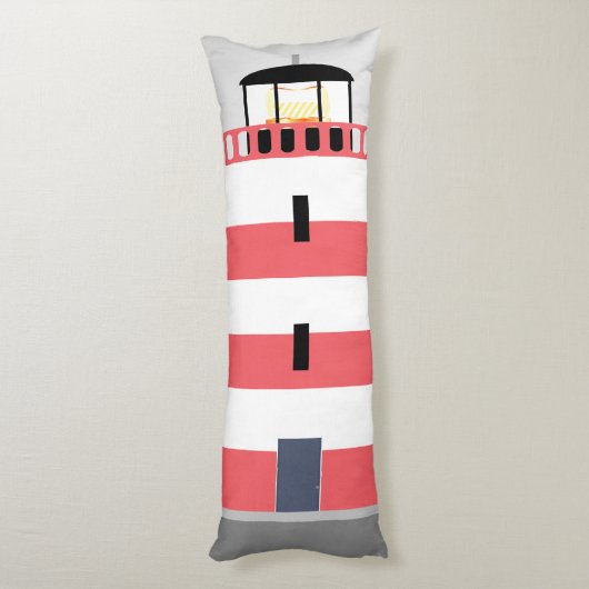 Coussins Longs Grand phare rouge et blanc (Dos (Vertical))