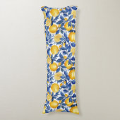 Coussins Longs Gras Bleu Italien Positano Lemon (Devant (Vertical))
