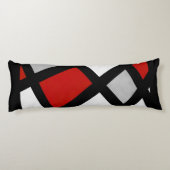 Coussins Longs Gray rouge noir blanc géométrique (Dos)