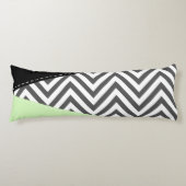 Coussins Longs Gray Zigzag, Gray Chevron, Zigzag Pattern, Mint (Devant)