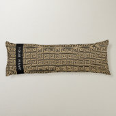 Coussins Longs Grec Meander Key Brown, Votre Nom, Personnaliser (Dos)