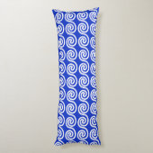 Coussins Longs Grec Meander Key Waves Motif Bleu (Dos (Vertical))