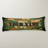 Coussins Longs Green army camo camouflage print custom name (Dos)