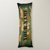 Coussins Longs Green army camo camouflage print custom name (Dos (Vertical))