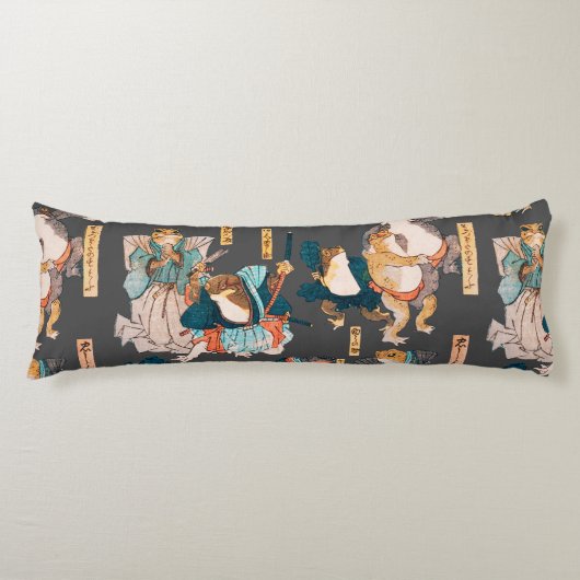 Coussins Longs Grenouille japonaise ukiyo-e Froggies (Devant)