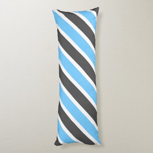 Coussins Longs Gris bleu ciel moderne rayures diagonales (Dos (Vertical))