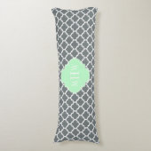 Coussins Longs Gris Charbon Blanc Marocain #5 Menthe Nom Monogram (Devant (Vertical))