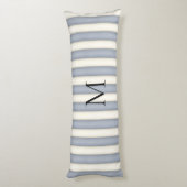 Coussins Longs Gris d'ardoise et rayures blanches anciennes Monog (Dos (Vertical))