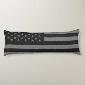 Coussins Longs Gris de noir de drapeau américain (Dos)