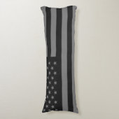Coussins Longs Gris de noir de drapeau américain (Devant (Vertical))