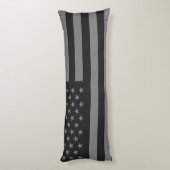 Coussins Longs Gris de noir de drapeau américain (Dos (Vertical))