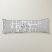 Coussins Longs Gris et blanc abstrait ajouter votre texte (Dos)