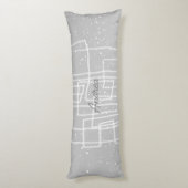 Coussins Longs Gris et blanc abstrait ajouter votre texte (Dos (Vertical))