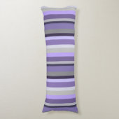 Coussins Longs Gris Lavande Violet Rayé Vertical (Devant (Vertical))