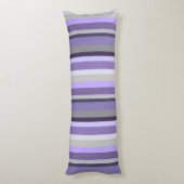 Coussins Longs Gris Lavande Violet Rayé Vertical (Dos (Vertical))