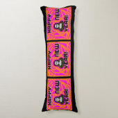 Coussins Longs Gris Nouvel An Souhaite Oreiller Corps (Devant (Vertical))