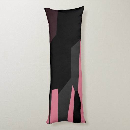 Coussins Longs gris rose et noir abstrait (Dos (Vertical))