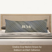 Coussins Longs Gris Smokey Monochromatique rayures Monochromatiqu