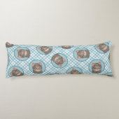 Coussins Longs Gris Tabby Chat Portrait Peinture Cute Art Origina (Dos)